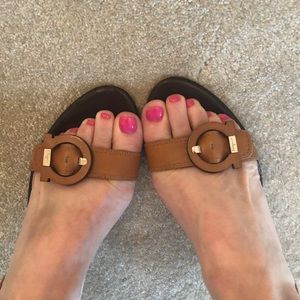 Ferragamo sling back kitten heels